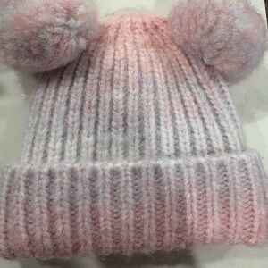 Cozy Pink Knit Pom-Pom Beanie for Kids